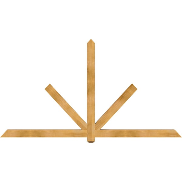 Ekena Millwork Kennewick Rough Sawn Timber Gable Bracket, Western Red Cedar, 96"W x 52"H x 4"D x 4"F, 13/12 Pitch GBW096X52X0404KEN00RWR - main
